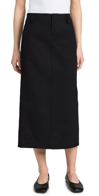 Vince Straight-fit Midi Trouser Skirt In Black