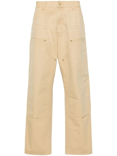 Carhartt Wip Organic Cotton Trousers In Beige