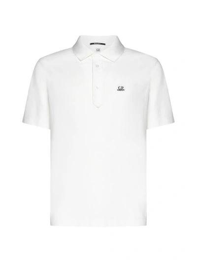 C.p. Company Polo Shirt In Gauze White