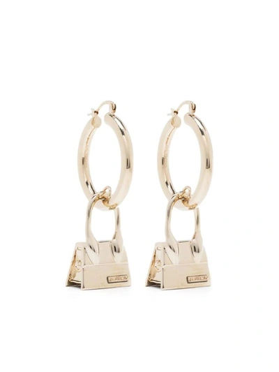 Jacquemus Les Creoles Chiquito Hoop Earrings In Grey