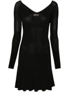 Jacquemus Womens Black Logo-plaque Slim-fit Knitted Mini Dress In Black