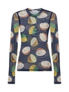 Jw Anderson Long Sleeve Mesh Top In Blue