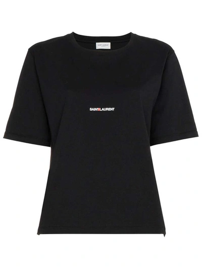 Saint Laurent T Shirt Logo Clothing In Black