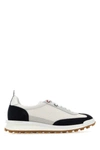 Thom Browne Tech Runner In Fine Kid Suede In White