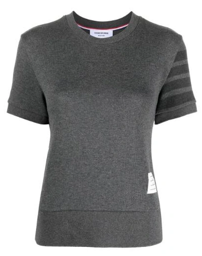 Thom Browne Woman T-shirt Grey Size 6 Cotton In Gray