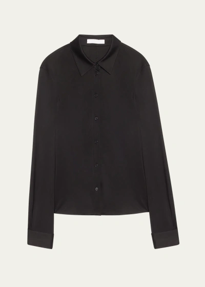 Helmut Lang Fluid Button-front Shirt In Black