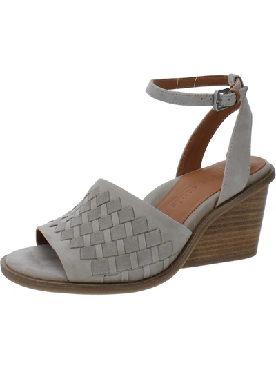 Gentle Souls By Kenneth Cole Nada Womens Woven Slingback Sandals In Grey
