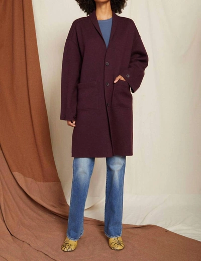 Amo Ida Wool Coat In Winetasting In Red