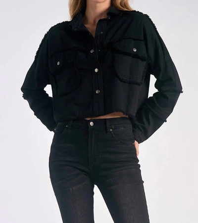 Elan Women's Cropped Rock And Love Jacket In Black