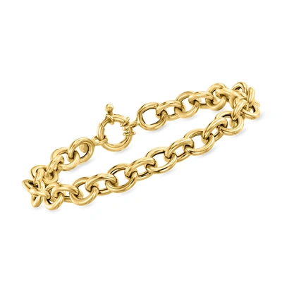 Ross-simons Italian 18kt Yellow Gold Cable-chain Bracelet In Multi