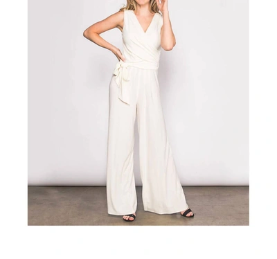 Last Tango Surplice Jumpsuit In Ivory In White