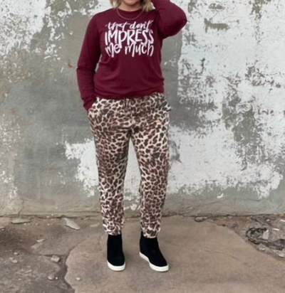 Texas True Threads Leopard Jogger In Brown In Grey