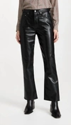 AGOLDE RECYCLED LEATHER MID RISE RELAXED BOOT PANTS IN DETOX