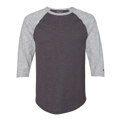 Champion Premium Fashion Raglan Three-quarter Sleeve Baseball T-shirt In Grey