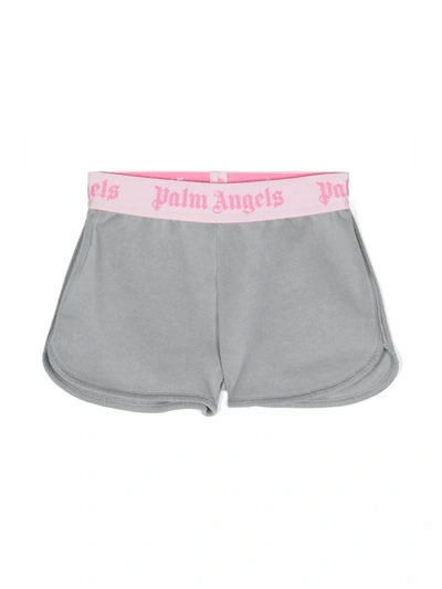 Palm Angels Kids Shorts In Grey