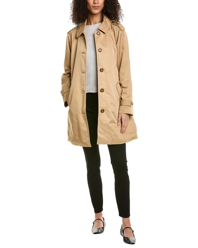 Ellen Tracy Medium Trench Coat In Beige