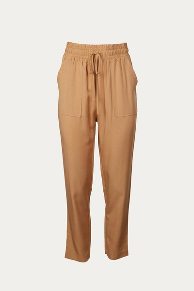 Lush Paperbag Pants In Apricot In Brown