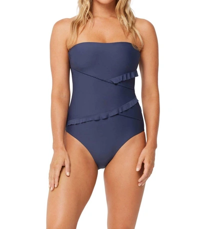 Monte And Lou Spliced Bandeau One Piece In Nightfall In Blue