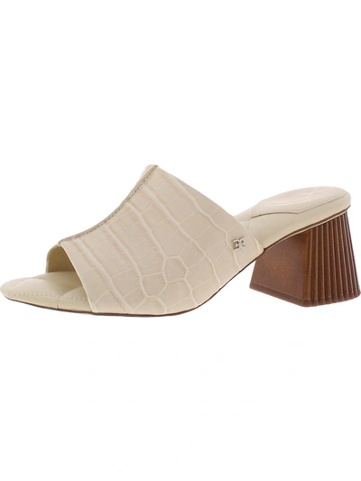 Sam Edelman Sonya Womens Leather Slip On Mule Sandals In White