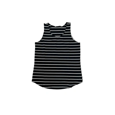 Michelle Mae Women's Tiffany Tank Top In Black/white Stripes