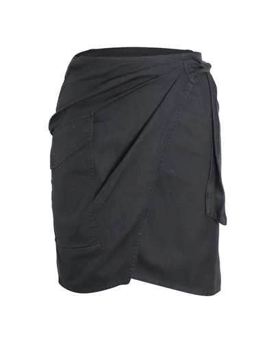 Isabel Marant Wrap Mini Skirt In Black Cotton
