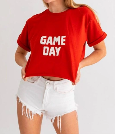Le Lis Game Day Crop Tee In Rust In Red