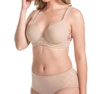 LEADING LADY BRIGITTE LACE WIREFREE PADDED COMFORT BRA IN WARM TAUPE/CAFE CREME TRIM