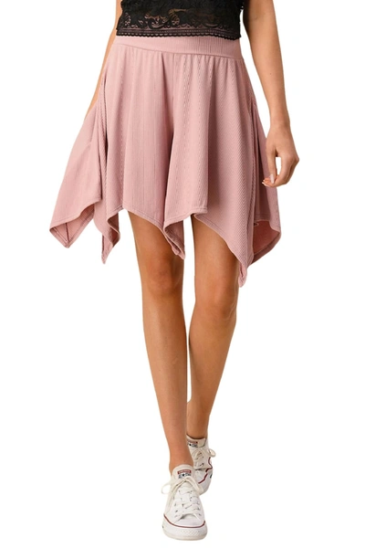 Blumin Women's Flowy Asymmetrical Shorts In Mauve In Pink