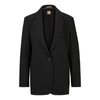 Hugo Boss Single-breasted Jacket In Striped Stretch Wool In Black