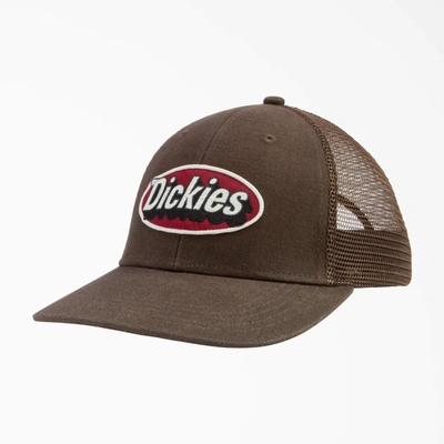 Dickies Patch Logo Trucker Cap In Brown
