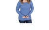 MICHELLE MAE SPRING LONG SLEEVE HENLEY TOP IN TRUE BLUE/WHITE STRIPES