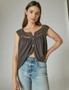 LUCKY BRAND WOMEN'S GEO EMBROIDERED TANK