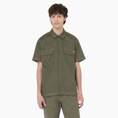 Dickies Relaxed Fit Short Sleeve Work Shirt In Green