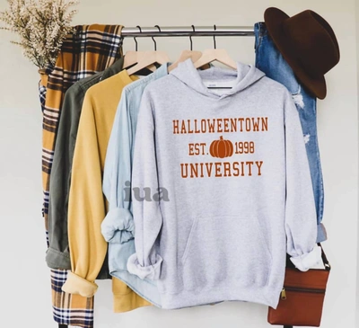 White Label Halloweentown Hooded Sweatshirt In Heather Grey In Blue