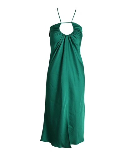 Ba&sh Rose Bulle Midi Dress In Green Polyester
