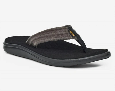 Teva Men's Voya Canvas Flip Sandal In Drizzle In Black