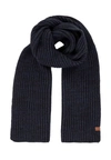 BICKLEY + MITCHELL BI-COLOR CABLE KNIT SCARF IN NAVY TWIST