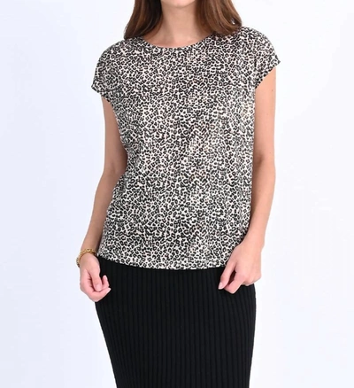 Molly Bracken Shimmer Leopard Tee In Beige In Brown