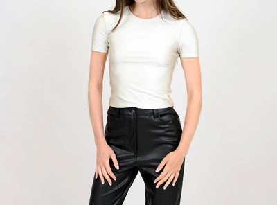 Rd Style Metallic Short Sleeve Tee In Pearl In White