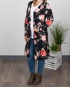 Shop Michelle Mae Colbie Cardigan In Black And Pink Floral