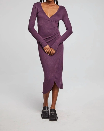Chaser Harmony Perfect Midi Dress In Plum In Purple