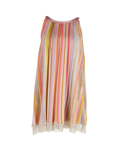 Missoni Striped Knit Halter-neck Mini Dress In Multicolor Rayon