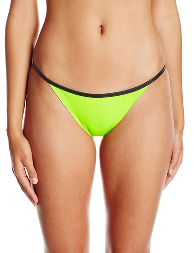 Pq Swim Women Neo Twiggy Teeny Bikini Bottom Swimsuit In Neon/black In Green