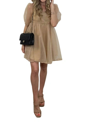 Tcec Yes Girl Dress In Beige In Brown
