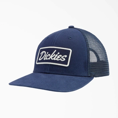 Dickies Patch Logo Trucker Cap In Blue