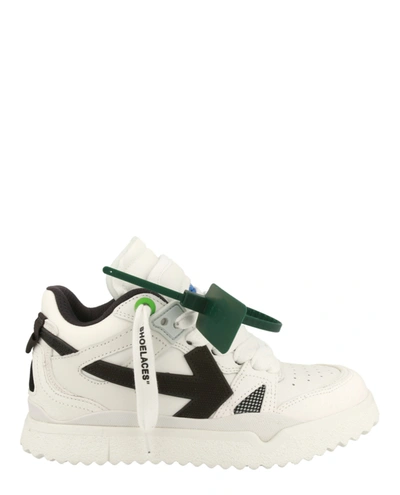 Off-white Sponge Panelled Leather Mid-top Sneakers In White