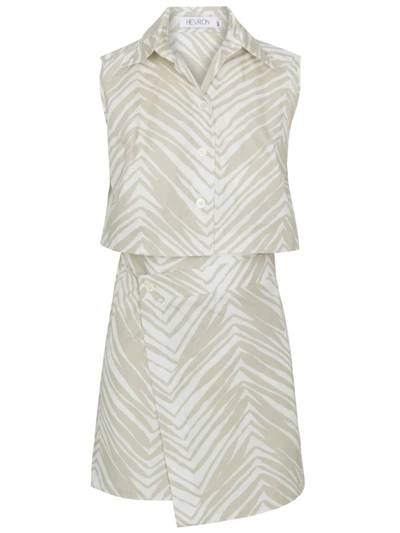 Hevron Kimmia Mini Dress In Sand Ivory