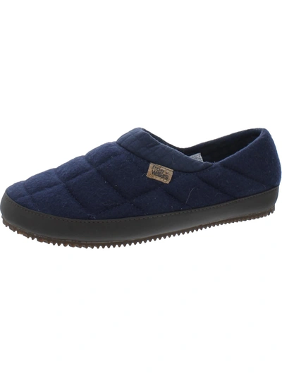 Freewaters Norman Mens Quilted Comfy Scuff Slippers In Blue