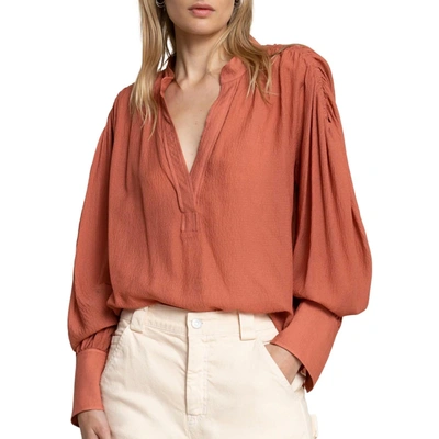 A.l.c Blake Chiffon Top In Russet In Pink
