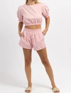 Day + Moon Barcelona Linen Short Set In Pink In Pink